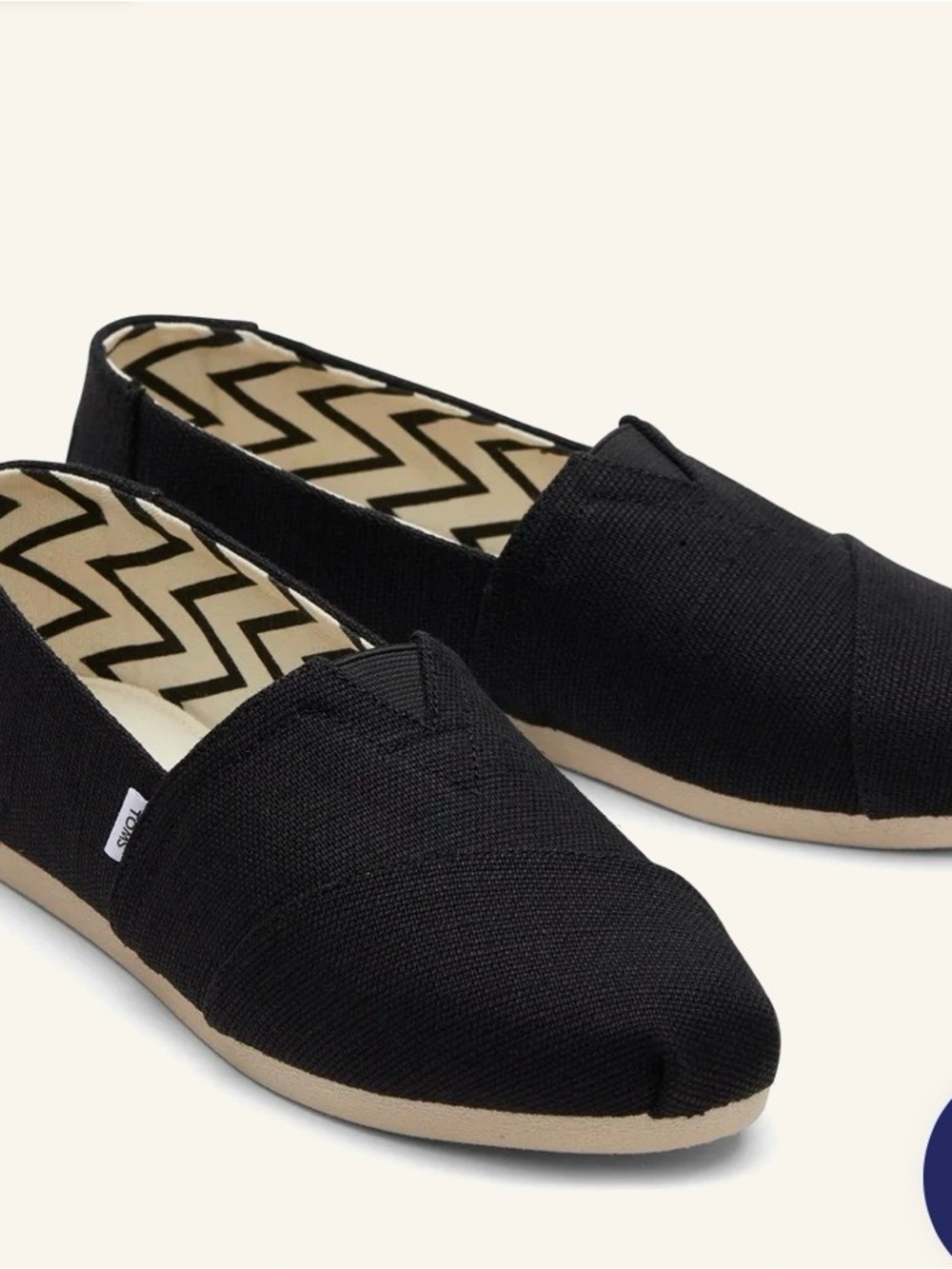 Toms Black Canvas Classic Slip-On Loafers